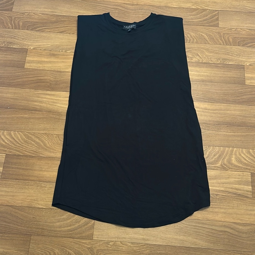 LAUNDRY BY SHELLI SEGAL Shoulder Pad Sleeveless T-Shirt Dress Size L - NWT